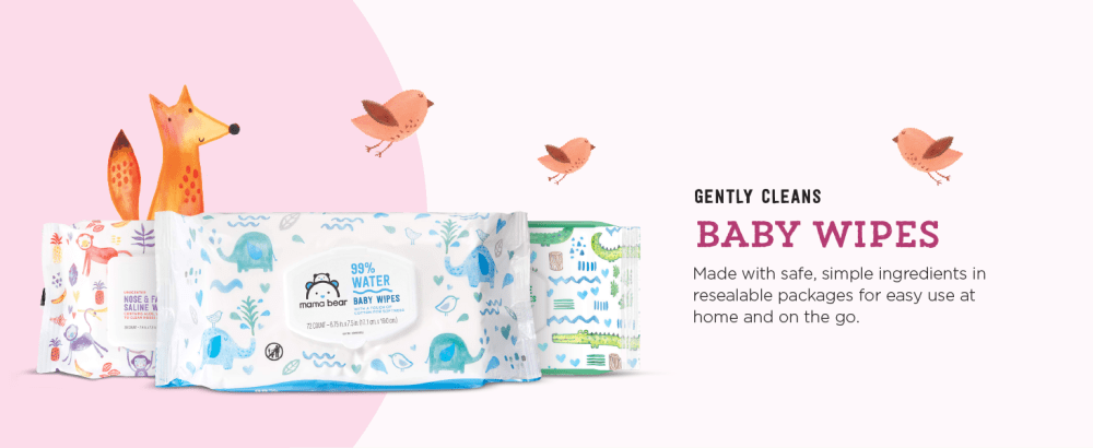 mama bear gently clean baby wipes made with safe simple ingredients for home and on the go